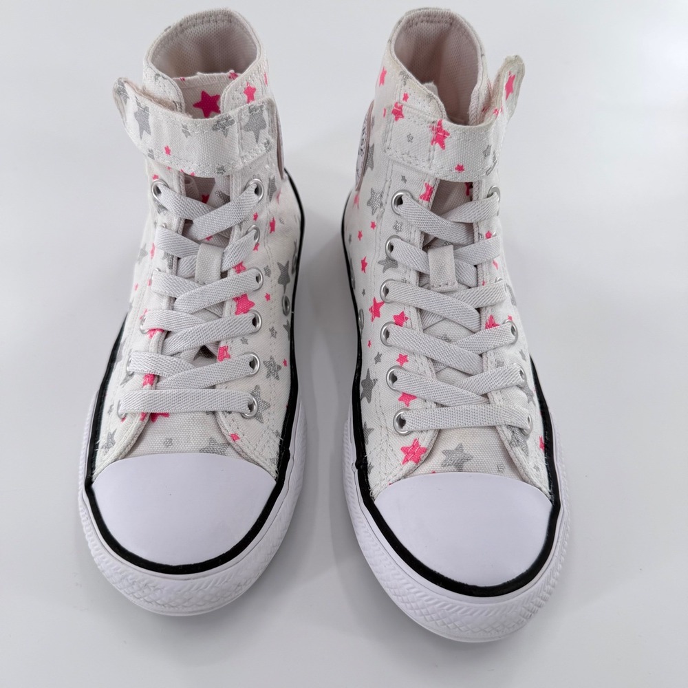 Converse All Star Chuck Taylor High Top Sneakers Youth 3 Pink Stars Y2K No-Tie - Picture 7 of 11
